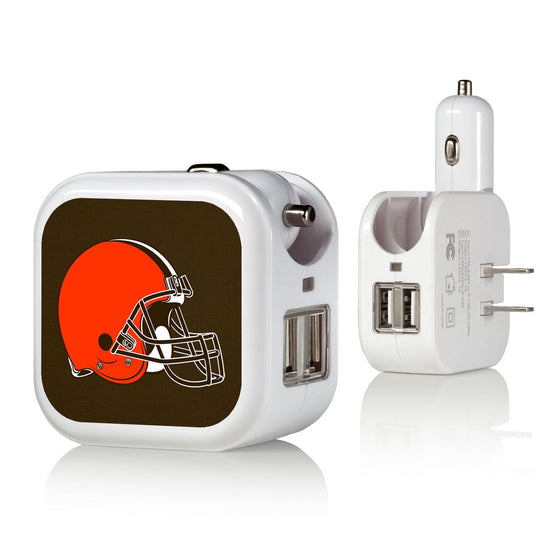 Cleveland Browns Solid 2 in 1 USB Charger - 757 Sports Collectibles