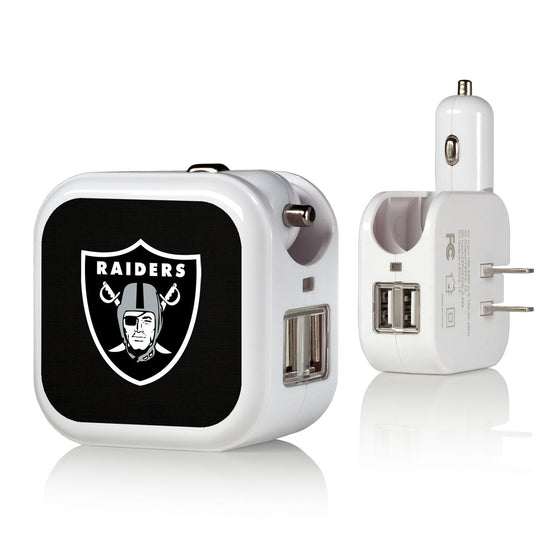 Las Vegas Raiders Solid 2 in 1 USB Charger - 757 Sports Collectibles