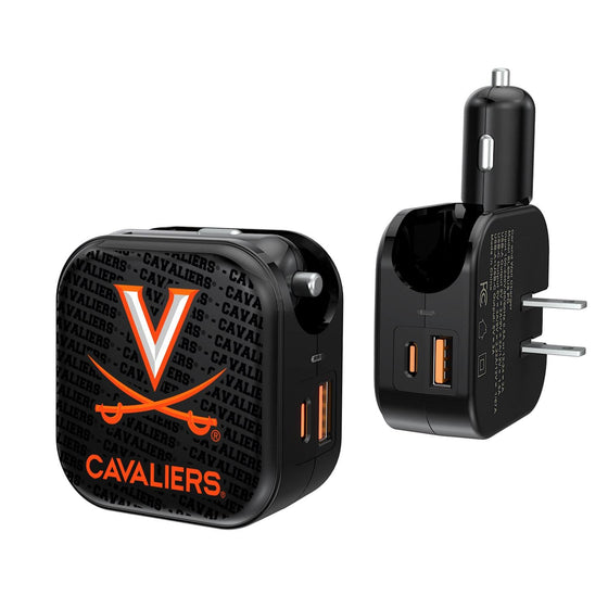 Virginia Cavaliers Blackletter 2 in 1 USB A/C Charger-0