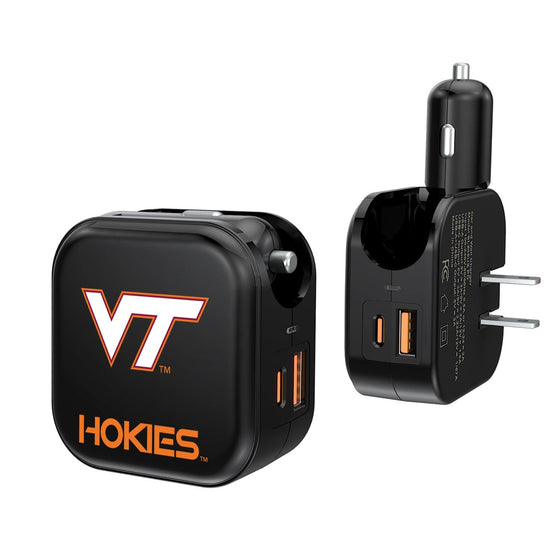 Virginia Tech Hokies Blackletter 2 in 1 USB A/C Charger-0