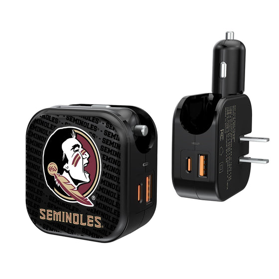 Florida State Seminoles Blackletter 2 in 1 USB A/C Charger-0