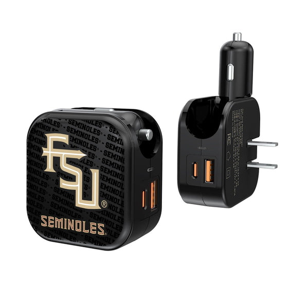 Florida State Seminoles Blackletter 2 in 1 USB A/C Charger-0