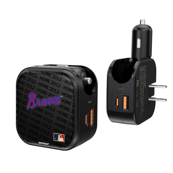 Atlanta Braves Home 2012 - Cooperstown Collection Blackletter 2 in 1 USB A/C Charger - 757 Sports Collectibles