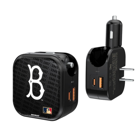 Brooklyn Dodgers 1949-1957 - Cooperstown Collection Blackletter 2 in 1 USB A/C Charger - 757 Sports Collectibles