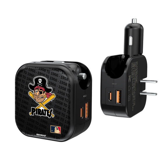 Pittsburgh Pirates 1958-1966 - Cooperstown Collection Blackletter 2 in 1 USB A/C Charger - 757 Sports Collectibles