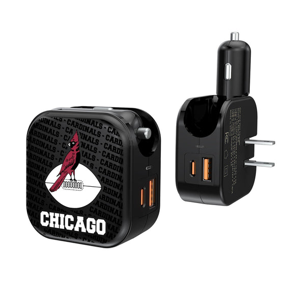 Chicago Cardinals 1947-1959 Historic Collection Blackletter 2 in 1 USB A/C Charger - 757 Sports Collectibles