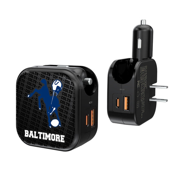 Baltimore Colts 1946 Historic Collection Blackletter 2 in 1 USB A/C Charger - 757 Sports Collectibles