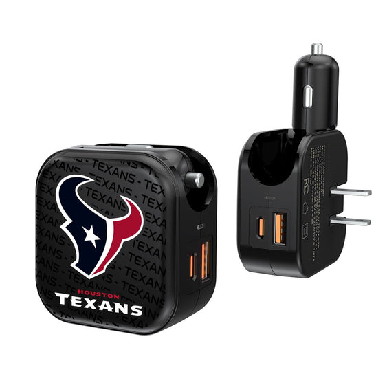 Houston Texans Blackletter 2 in 1 USB A/C Charger - 757 Sports Collectibles