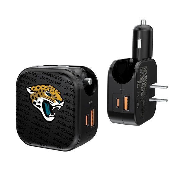 Jacksonville Jaguars Blackletter 2 in 1 USB A/C Charger - 757 Sports Collectibles