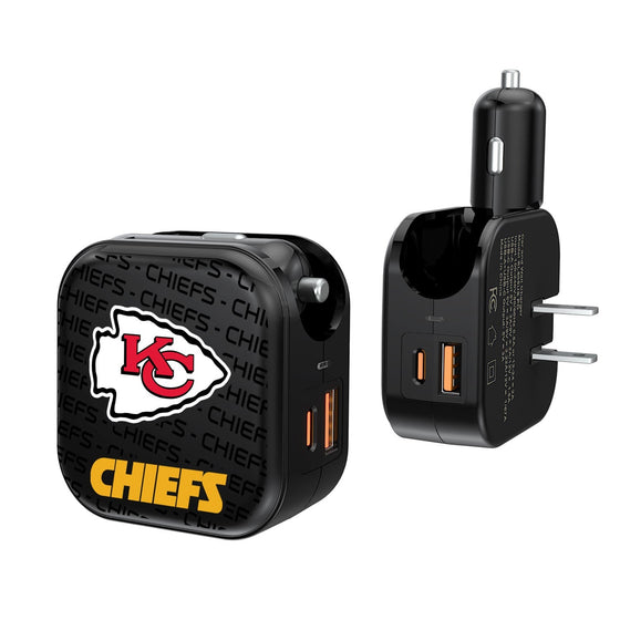 Kansas City Chiefs Blackletter 2 in 1 USB A/C Charger - 757 Sports Collectibles