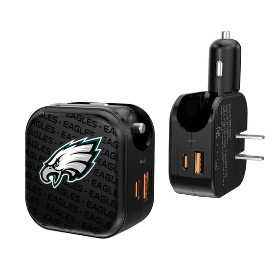 Philadelphia Eagles Blackletter 2 in 1 USB A/C Charger - 757 Sports Collectibles