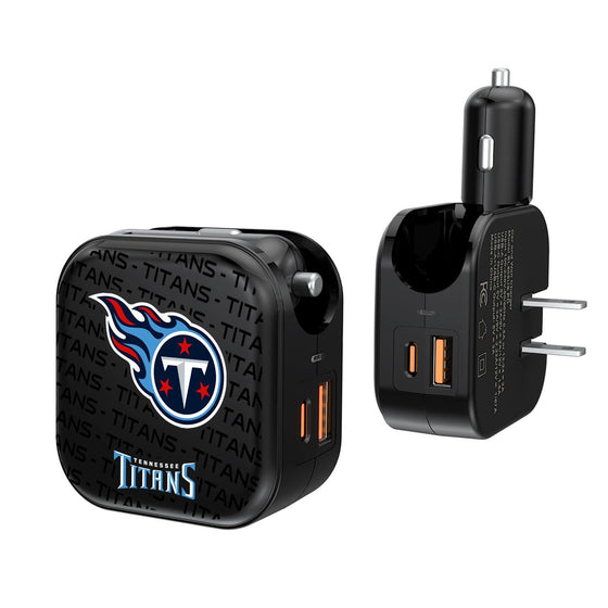 Tennessee Titans Blackletter 2 in 1 USB A/C Charger - 757 Sports Collectibles