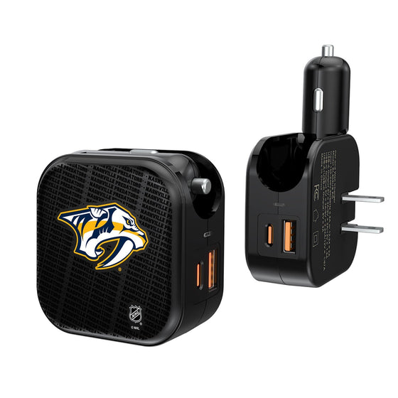 Nashville Predators Blackletter 2 in 1 USB A/C Charger-0