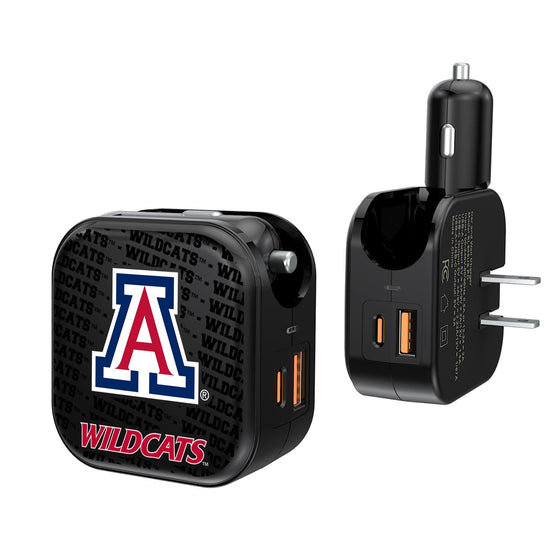 Arizona Wildcats Blackletter 2 in 1 USB A/C Charger-0