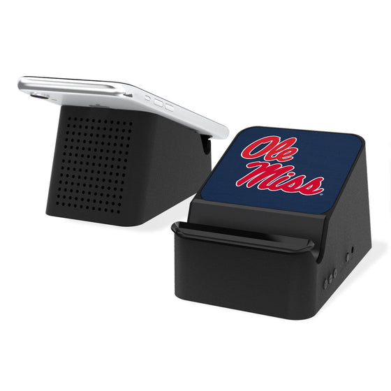 Mississippi Ole Miss Rebels Solid Wireless Charging Station and Bluetooth Speaker-0