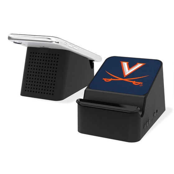 Virginia Cavaliers Solid Wireless Charging Station and Bluetooth Speaker-0