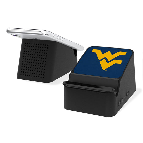 West Virginia Mountaineers Solid Wireless Charging Station and Bluetooth Speaker-0