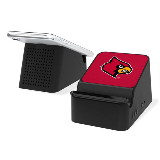 Louisville Cardinals Solid Wireless Charging Station and Bluetooth Speaker-0