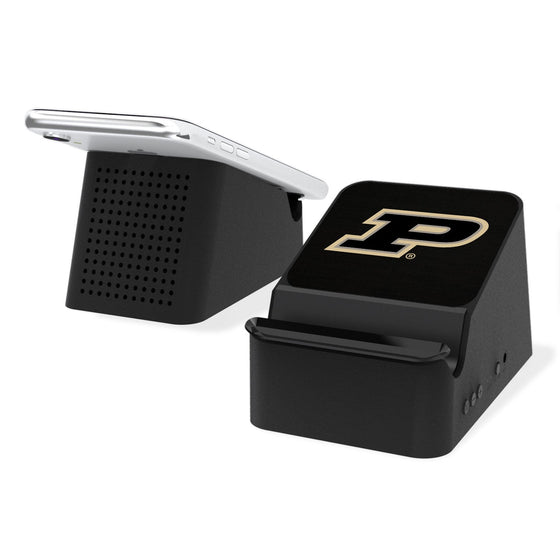 Purdue Boilermakers Solid Wireless Charging Station and Bluetooth Speaker-0