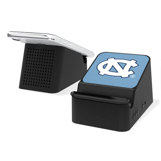 North Carolina Tar Heels Solid Wireless Charging Station and Bluetooth Speaker-0