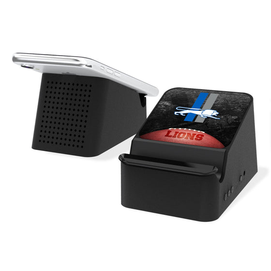 Detroit Lions Retro Legendary Wireless Charging Station and Bluetooth Speaker - 757 Sports Collectibles