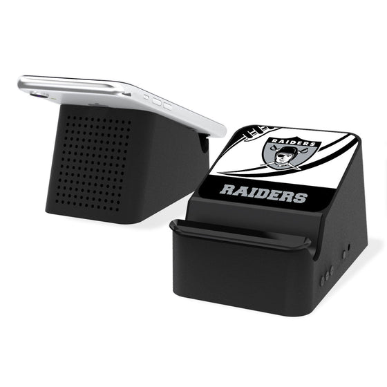 Oakland Raiders 1963 Historic Collection Passtime Wireless Charging Station and Bluetooth Speaker - 757 Sports Collectibles