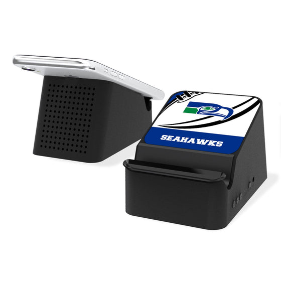 Seattle Seahawks Passtime Wireless Charging Station and Bluetooth Speaker - 757 Sports Collectibles