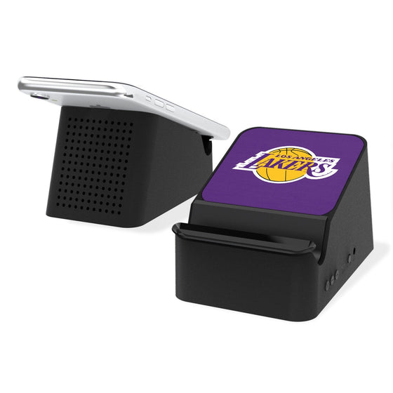 Los Angeles Lakers Solid Wireless Charging Station and Bluetooth Speaker-0