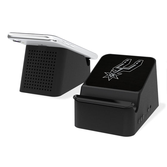 San Antonio Spurs Solid Wireless Charging Station and Bluetooth Speaker-0