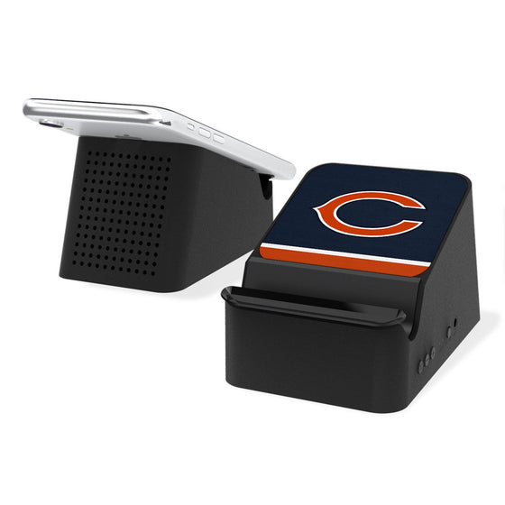 Chicago Bears Stripe Wireless Charging Station and Bluetooth Speaker - 757 Sports Collectibles