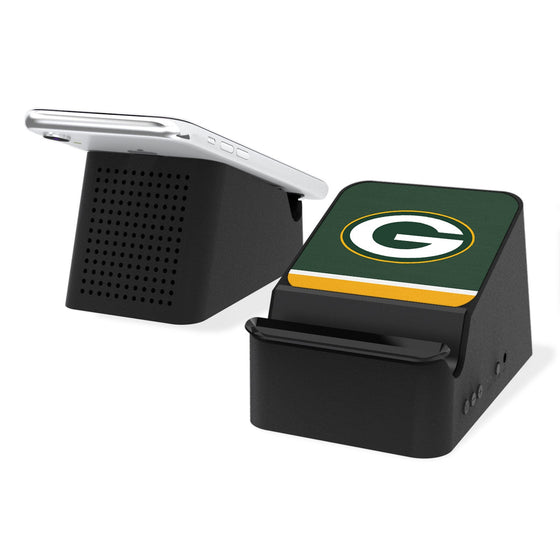 Green Bay Packers Stripe Wireless Charging Station and Bluetooth Speaker - 757 Sports Collectibles