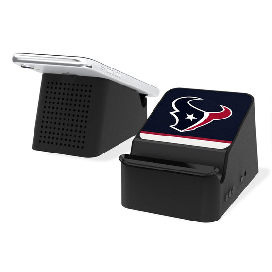 Houston Texans Stripe Wireless Charging Station and Bluetooth Speaker - 757 Sports Collectibles