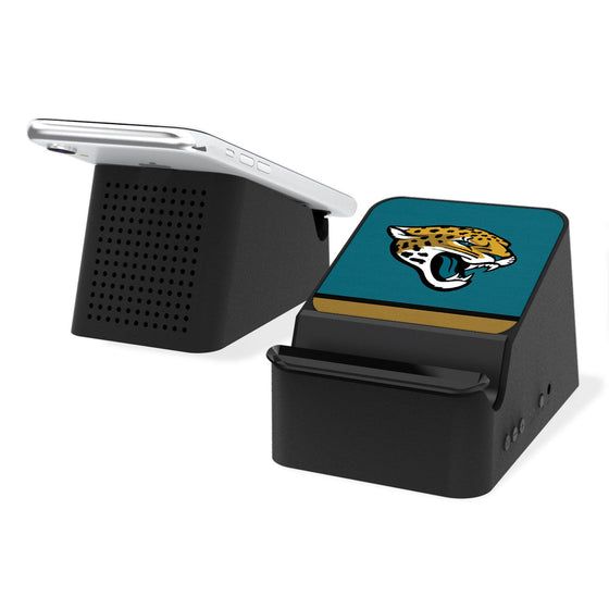 Jacksonville Jaguars Stripe Wireless Charging Station and Bluetooth Speaker - 757 Sports Collectibles