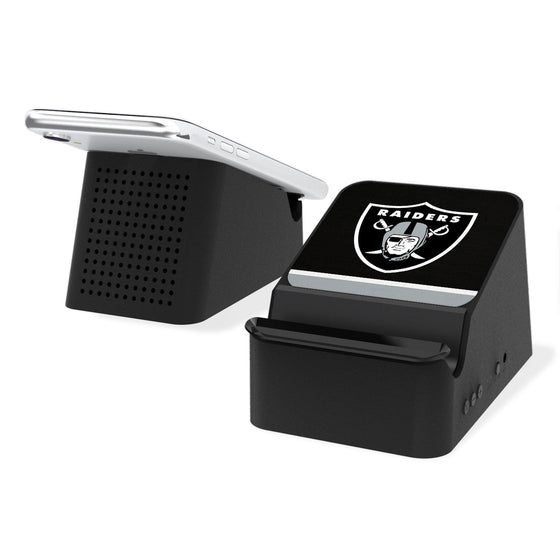 Las Vegas Raiders Stripe Wireless Charging Station and Bluetooth Speaker - 757 Sports Collectibles