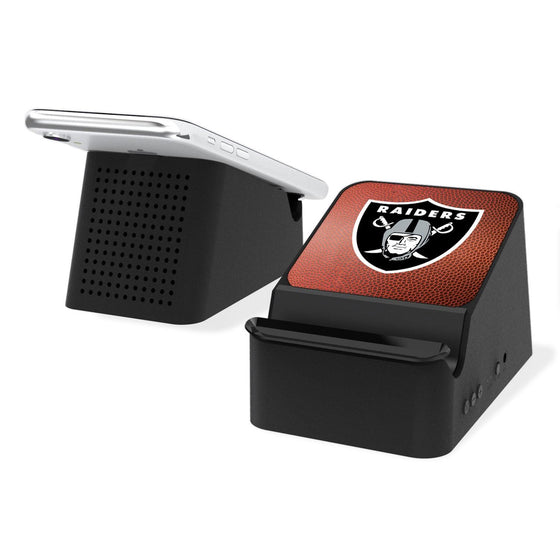 Las Vegas Raiders Football Wireless Charging Station and Bluetooth Speaker-0