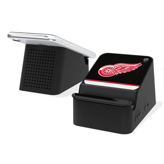 Detroit Red Wings Stripe Wireless Charging Station and Bluetooth Speaker-0