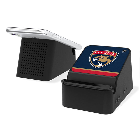 Florida Panthers Stripe Wireless Charging Station and Bluetooth Speaker-0
