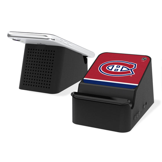Montreal Canadiens Stripe Wireless Charging Station and Bluetooth Speaker-0