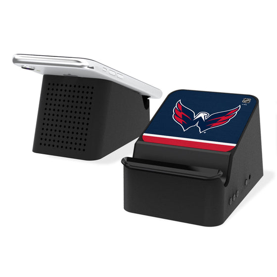 Washington Capitals Stripe Wireless Charging Station and Bluetooth Speaker-0