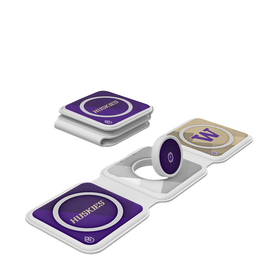Washington Huskies Color Block Foldable 3 in 1 Charger-0