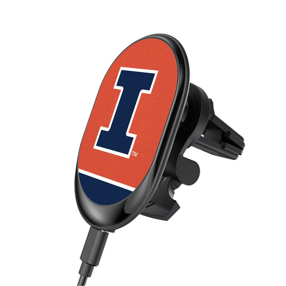 Illinois Fighting Illini Solid Wordmark Wireless Car Charger-0