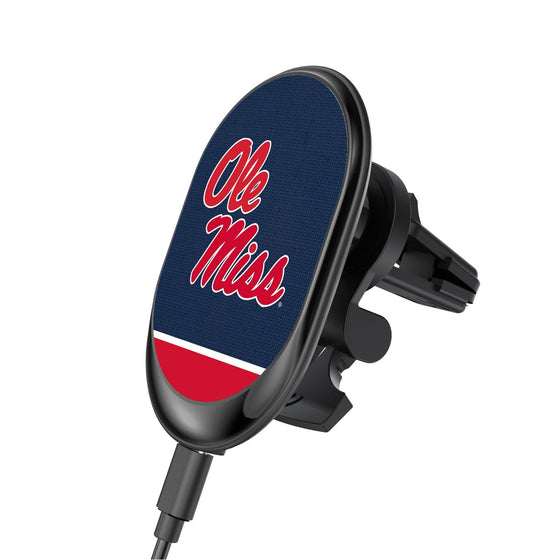 Mississippi Ole Miss Rebels Solid Wordmark Wireless Car Charger-0