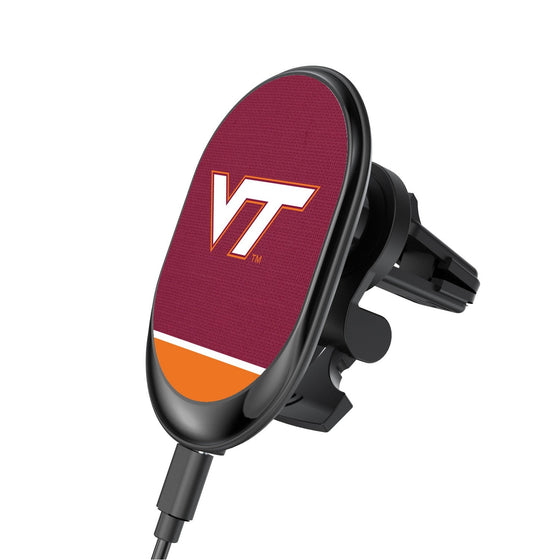 Virginia Tech Hokies Solid Wordmark Wireless Car Charger-0