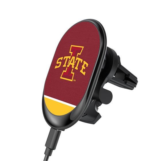 Iowa State Cyclones Solid Wordmark Wireless Car Charger-0