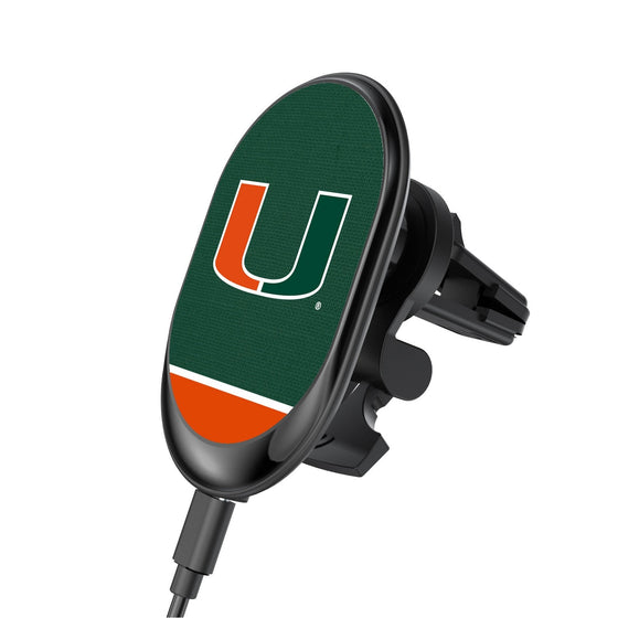 Miami Hurricanes Solid Wordmark Wireless Car Charger-0