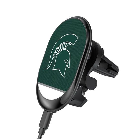 Michigan State Spartans Solid Wordmark Wireless Car Charger-0