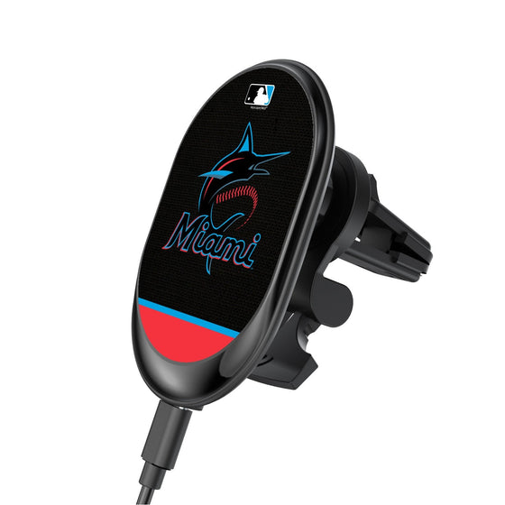 Miami Marlins Solid Wordmark Wireless Car Charger - 757 Sports Collectibles