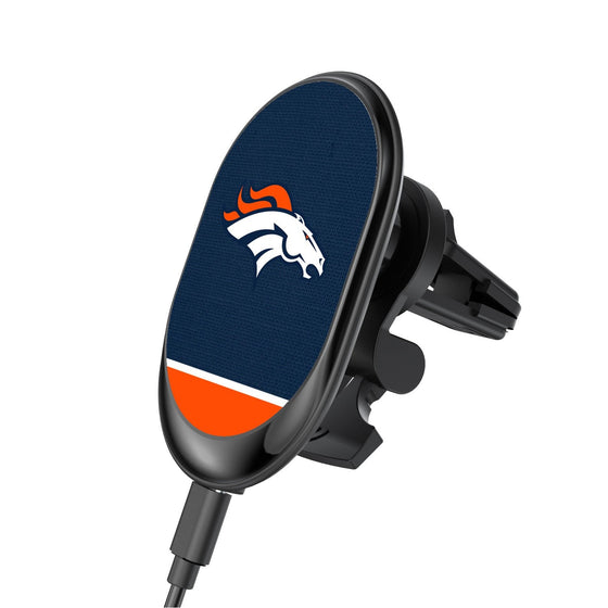 Denver Broncos Solid Wordmark Wireless Car Charger - 757 Sports Collectibles