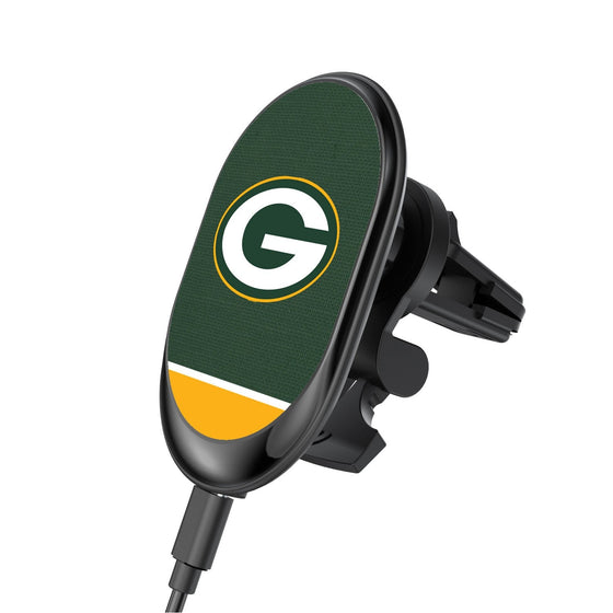 Green Bay Packers Solid Wordmark Wireless Car Charger - 757 Sports Collectibles