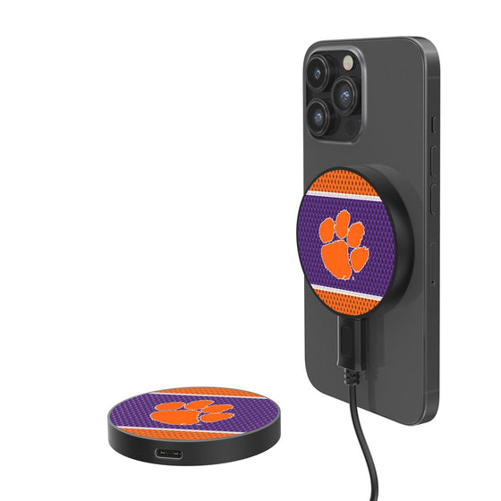 Clemson Tigers Mesh 15-Watt Wireless Magnetic Charger-0
